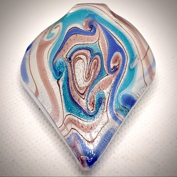 Glass Necklace Pendant Multi-color Glitter Swirl - Picture 9 of 10